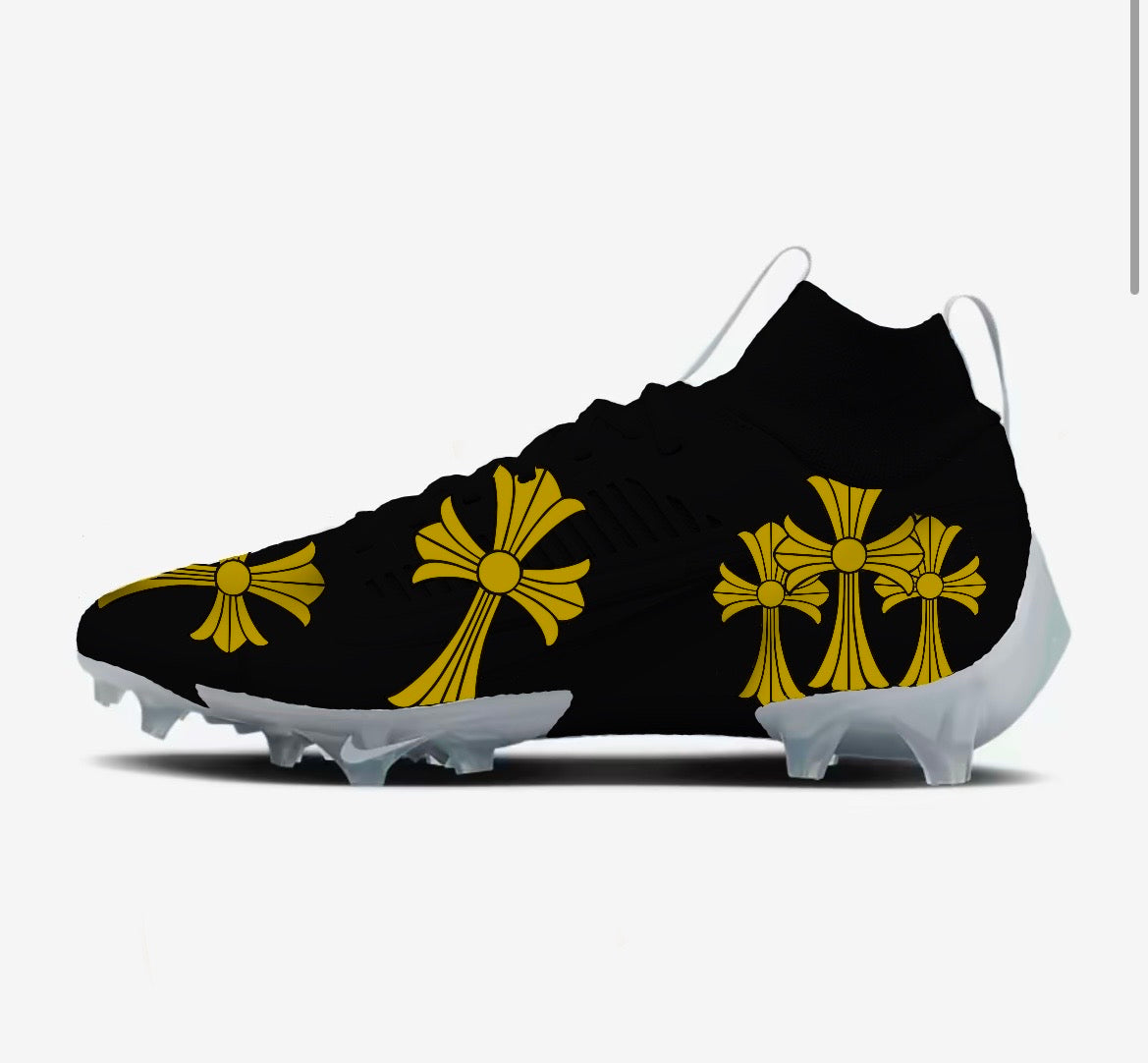 Black gold football store cleats